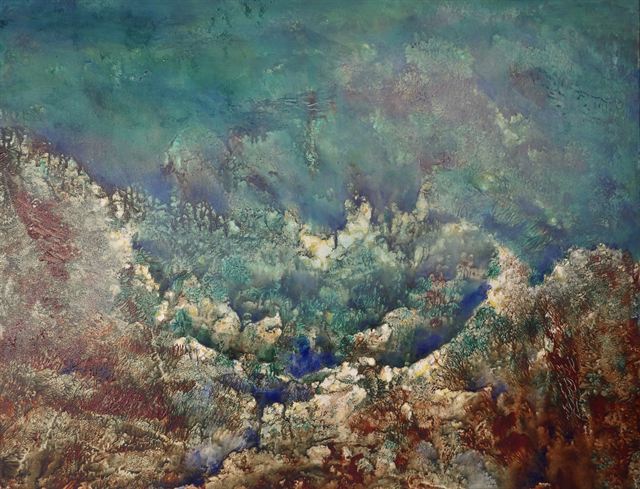 Parmi les eaux profondes — Acrylique sur toile de Patrick Adam