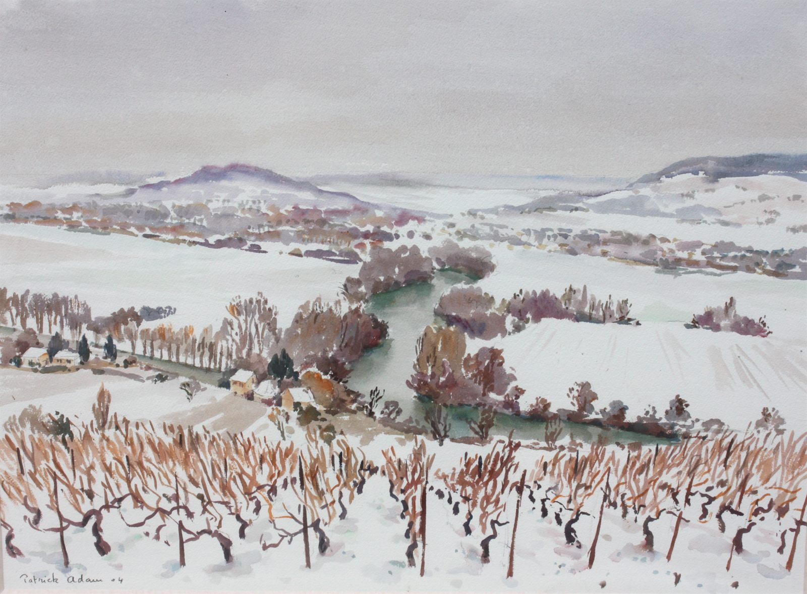 Neige sur la vallée, aquarelle reproduite dans le livre